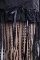 Devil Fashion SKT022 Jupe courte droite  franges en rubans floraux, gothique romantique, victorien, lady,