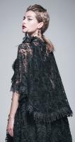 Devil Fashion TT026 Elegant black top with brocard and lace cape, gothic romantic victorian
