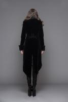 Devil Fashion CT04101 Black velvet women jacket with embroidery, fake 2pcs, elegant gothic aristocrat