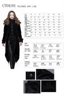 Devil Fashion CT04101 Black velvet women jacket with embroidery, fake 2pcs, elegant gothic aristocrat Size Chart