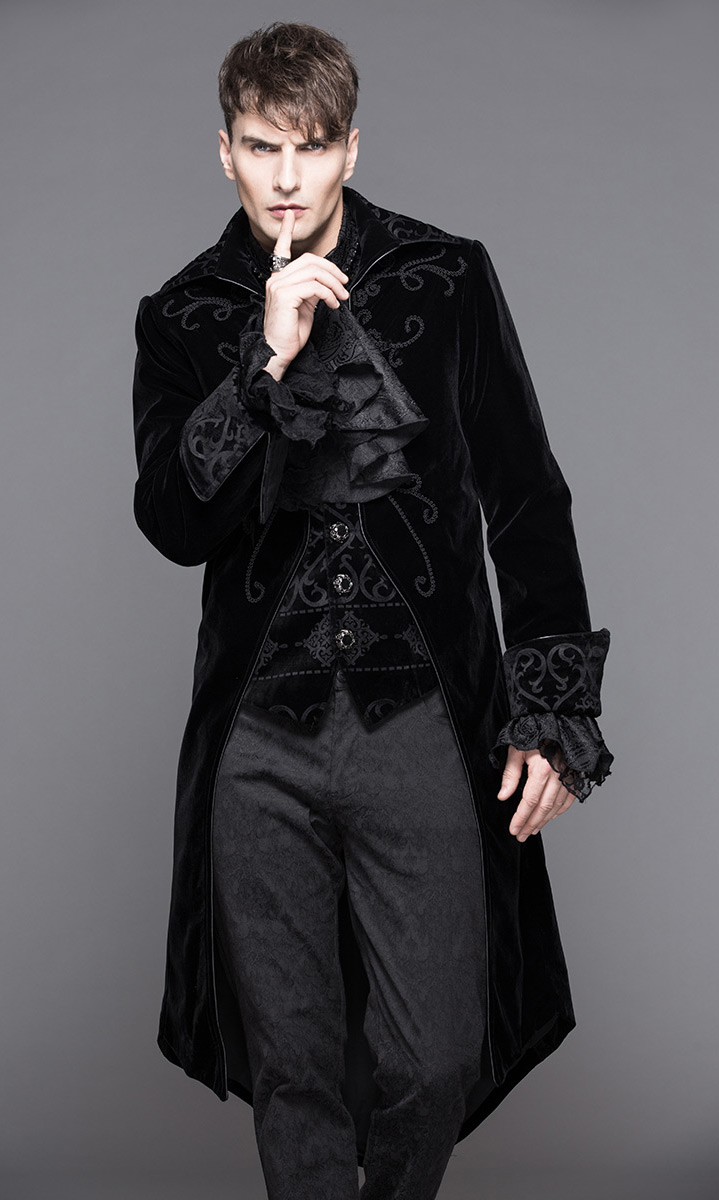 Devil Fashion Mens Jacket Coat Velvet Gothic punk Victorian Aristocrat Cosplay