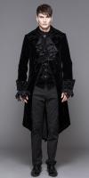 Devil Fashion CT02801 Veste homme en velours noir avec broderies, faux 2pcs, gothique lgant aristocrate