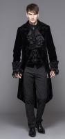 Devil Fashion CT02801 Veste homme en velours noir avec broderies, faux 2pcs, gothique lgant aristocrate