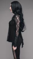 Devil Fashion TT051 Top noir en dentelle, broderies et dcoration dans le dos, lgant gothique romantique