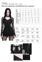 Devil Fashion TT051 Black embroidery and lace Top with decoration in the back, elegant romantic Gothic Size Chart