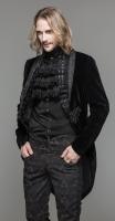 Devil Fashion CT05201 Veste homme en velours noir, attache brode et col dcor, lgant aristocrate gothique