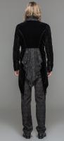 Devil Fashion CT05201 Veste homme en velours noir, attache brode et col dcor, lgant aristocrate gothique