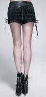 Devil Fashion PT020 Black shorts with lace, lace-up and flounces on the back, elegant gothic aristocrat