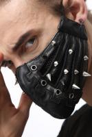 Devil Fashion MK01501 Masque noir unisex imitation cuir avec lanires et pics, cyber gothique punk