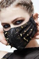 Devil Fashion MK01502 Masque noir et cuivr unisex imitation cuir avec lanires et pics, cyber postapo punk