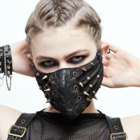 Devil Fashion MK01502 Masque noir et cuivr unisex imitation cuir avec lanires et pics, cyber postapo punk
