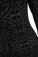 Devil Fashion SKT061 Longue robe noire motif baroque, capuche et manches vases, prtresse gothique witch