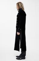 Devil Fashion CT06001 Manteau long en velours noir pour homme, col effet cape, lgant aristocrate vampire