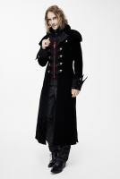 Devil Fashion CT06001 Manteau long en velours noir pour homme, col effet cape, lgant aristocrate vampire