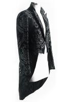 Devil Fashion CT105 Veste homme en brocart noir  motifs baroques, lgant aristocrate gothique