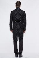 Devil Fashion CT105 Veste homme en brocart noir  motifs baroques, lgant aristocrate gothique