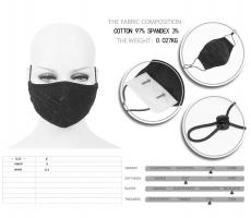 Devil Fashion MK018 Masque en tissu noir et motif toile d\'araigne goth rock, mode