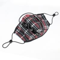 Devil Fashion MK020 Red tartan fabric reusable mask with lace-up, rock goth punk