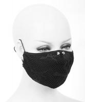 Devil Fashion MK026 Black fabric reusable mask with skull, rock goth punk