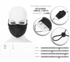 Devil Fashion MK028 Black fabric reusable mask with baroque elegant pattern