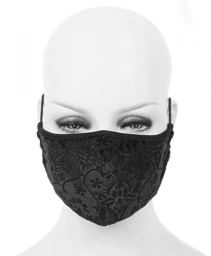 Devil Fashion MK028 Black fabric reusable mask with baroque elegant pattern