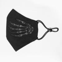 Devil Fashion MK022 Masque en tissu noir mode avec mains squelette, gothique rock
