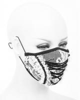 Devil Fashion MK036 Masque mode recouvert de dentelle blanche et laage, gothique lgant