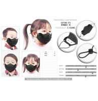 Devil Fashion MK035 Black fabric child mask with black wings, cute goth rock Size Chart