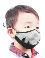 Devil Fashion MK041 Masque enfant petit monstre en tissu gris avec dents pointues noires