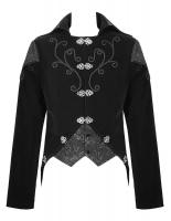 Black velvet jacket with elegant embroidery and black vintage pattern aristocrat gothic