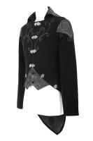 Devil Fashion CT14001 Veste en velours noir avec broderies lgantes et motif noir vintage gothique aristocrate