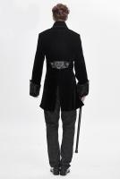 Devil Fashion CT14101 Veste homme en velours noir, avant motifs lgants baroques, gothique aristocrate