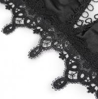 Devil Fashion SST010 Elegant 2pcs black swimsuit with embroidery and chocker, bikini goth devil fashion