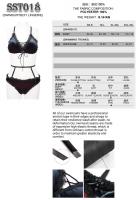 Devil Fashion SST018 Black 2pcs swimsuit with embroidery, straps and lacing, elegant goth lingerie Size Chart