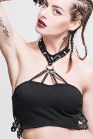 Black top with strips and spikes collar, punk, gothic, witch