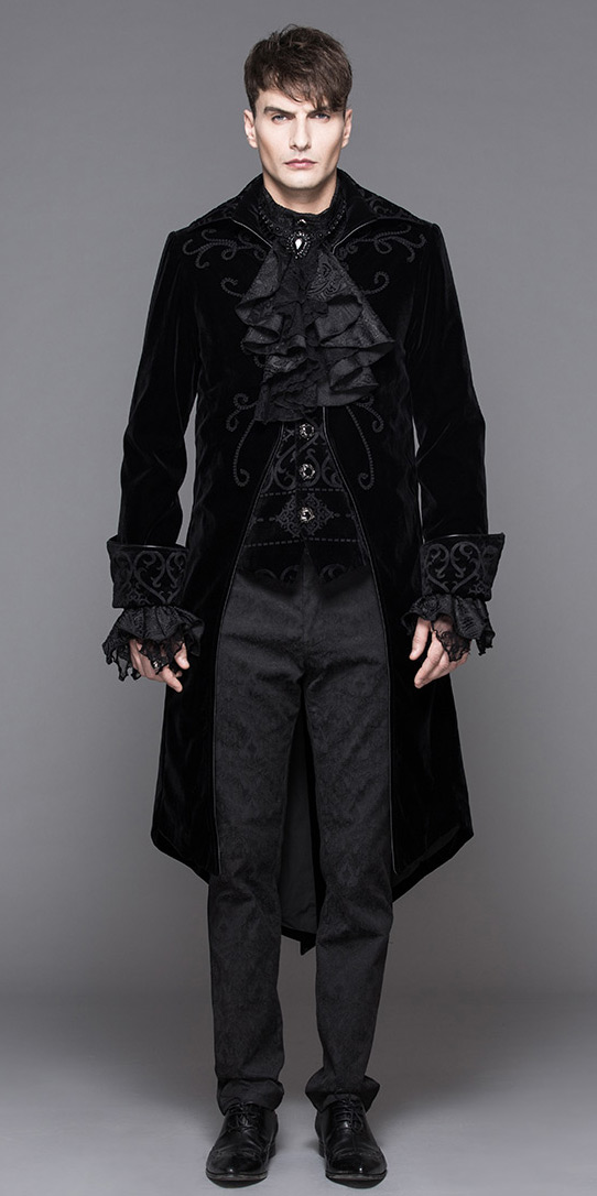 Devil Fashion Mens Jacket Coat Velvet Gothic punk Victorian Aristocrat Cosplay
