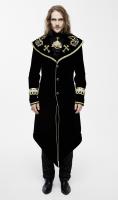 Devil Fashion CT05501 Long man black velvet coat with golden trimming and embroideries, elegant aristocrat