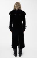Devil Fashion CT06001 Long black velvet coat for men, cape collar, elegant gothic aristocrat vampire