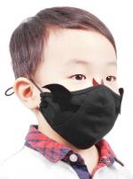Devil Fashion MK035 Black fabric child mask with black wings, cute goth rock