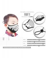 Devil Fashion MK041 Gray fabric little monster child mask with black pointy teeth