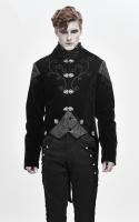Devil Fashion CT14001 Black velvet jacket with elegant embroidery and black vintage pattern aristocrat gothic
